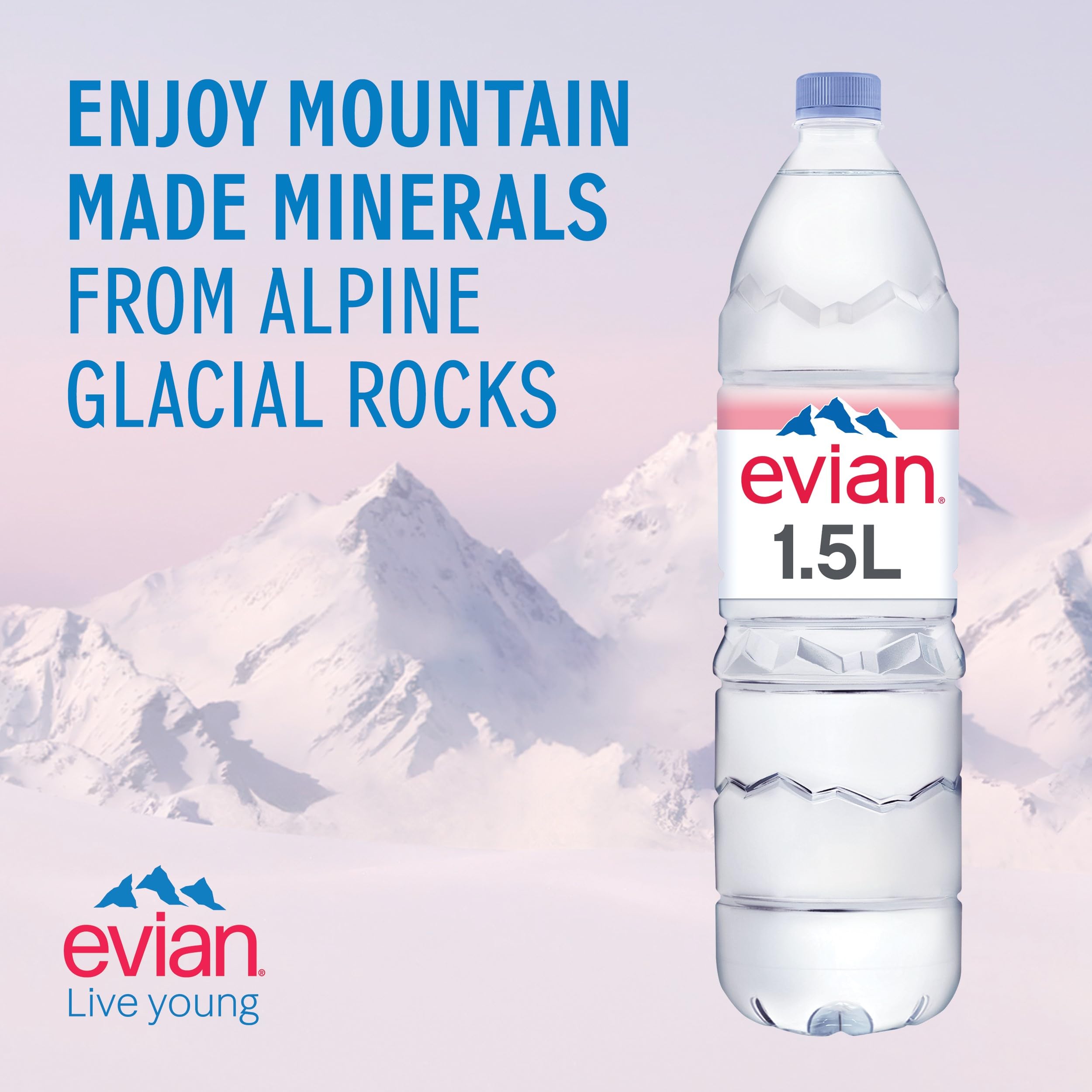 Evian Pet, Pack of 6, Disposable (6 x 1.5 L)
