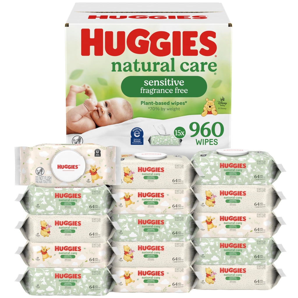 Baby Wipes, Huggies Natural Care Sensitive, UNSCENTED, Hypoallergenic
