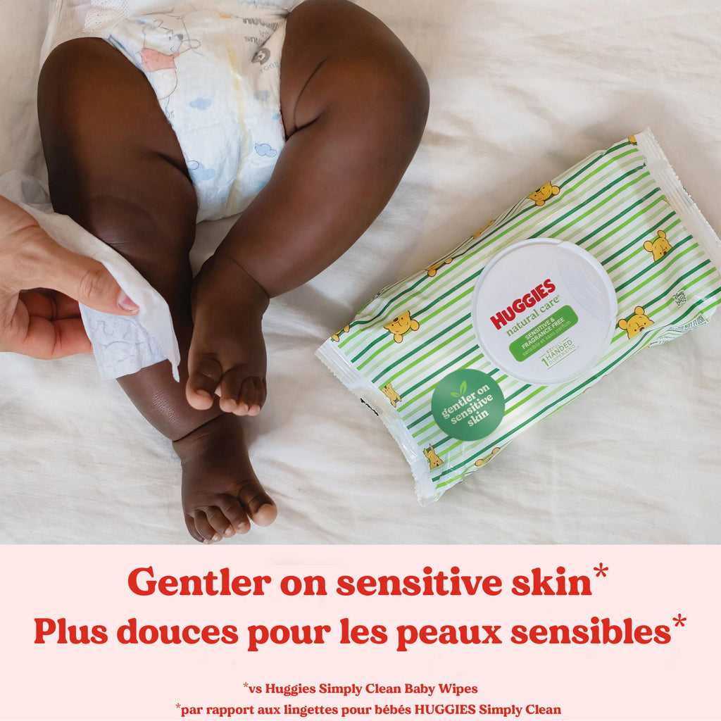 Baby Wipes, Huggies Natural Care Sensitive, UNSCENTED, Hypoallergenic