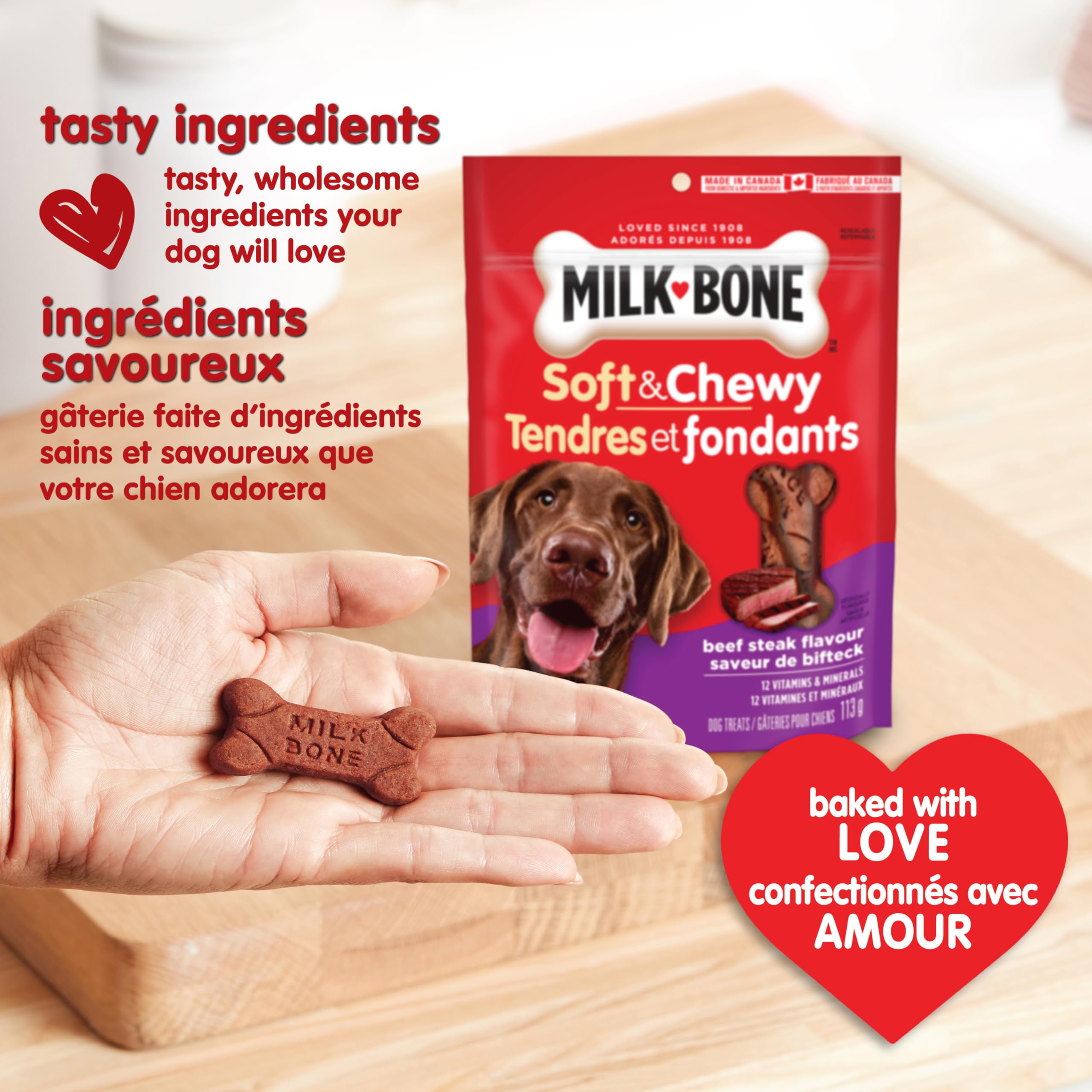 Milk-Bone Soft & Chewy Dog Treats, Tender Oven Baked Snacks Made with Tasty Wholesome Ingredients