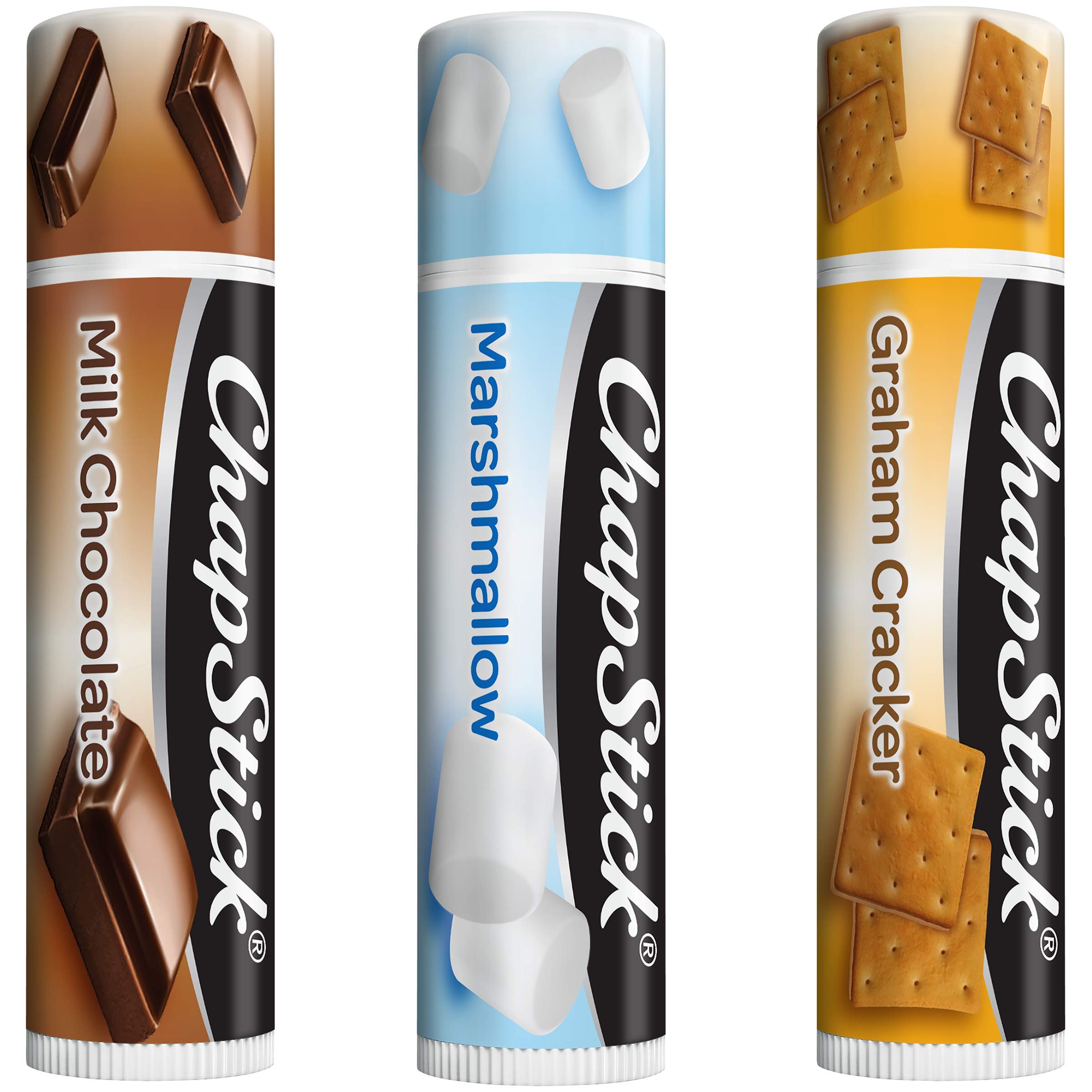 ChapStick (3 Sticks) S'mores Collection flavor skin Protectant Flavored Lip Balm Tube, 0.45 Oz Each
