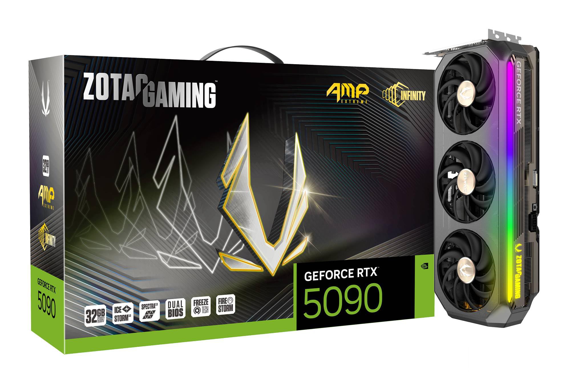 ZOTAC Gaming GeForce RTX 5090 AMP Extreme Infinity DLSS 4 32GB GDDR7 512-bit 28 Gbps PCIE 5.0 Gaming Graphics Card, IceStorm 3.0 Advanced Cooling, Spectra 2.0 ARGB Lighting, ZT-B50900B-10P