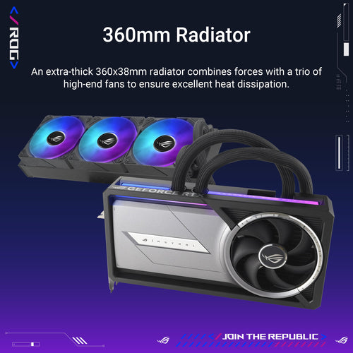 ASUS ROG Astral LC GeForce RTX 5090 32GB GDDR7 OC Edition Gaming Graphics Card with All-in-One Liquid CPU Water Cooling (Nvidia DLSS4, PCIe 4.0, DP 2.1b, 360mm AIO Cooler, ROG-ASTRAL-LC-RTX5090-O32G)