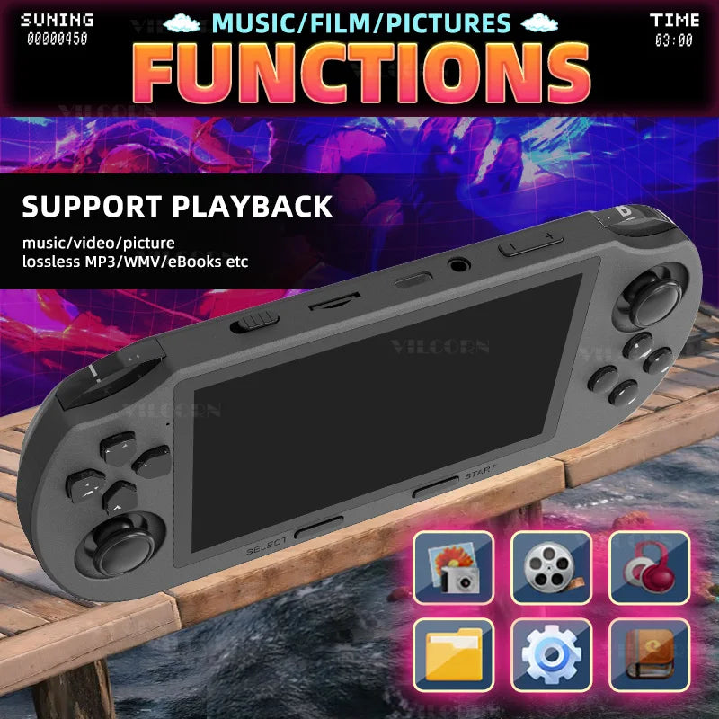 SF3000 Retro Handheld Game Console 4.5inch IPS Portable Video Game Console 20000 Games Pocket Video Player