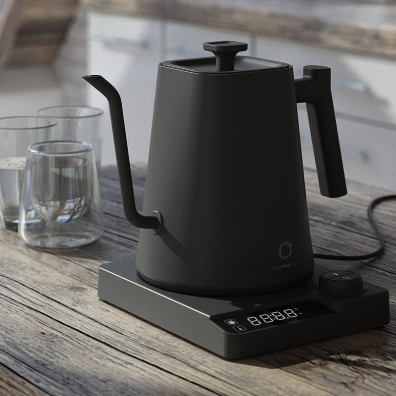 VICBINLY Electric Gooseneck Kettle, 1.0L Pour Over Kettle and Coffee Kettle, 100% Stainless Steel Inner Lid and Bottom, 1200 Watt Quick Heating
