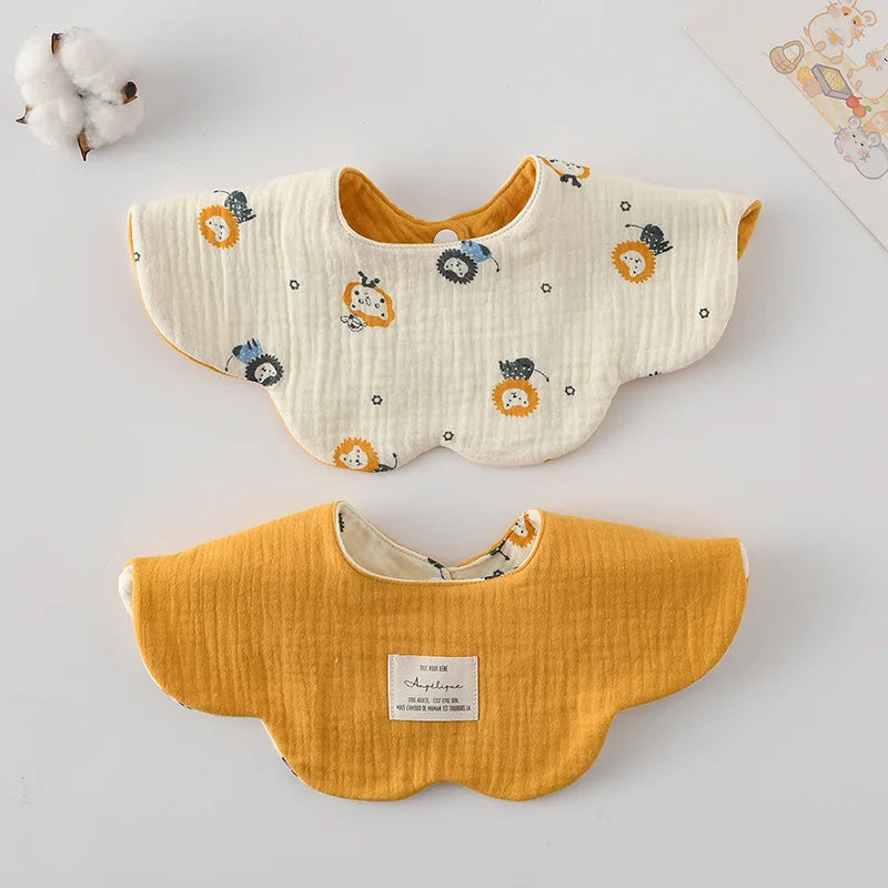 New Two-sided Usable Baby Feeding Drool Bib Infants Wave Lace Saliva Towel Soft Cotton Burp Cloth For Newborn Toddler Kids Bibs