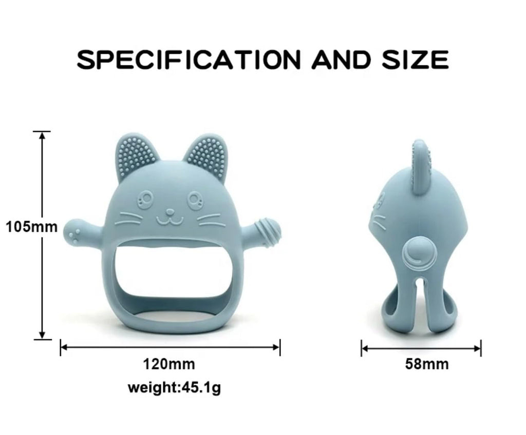 KEIKAI Bright Smiles - Baby Teething Toys, BPA Free 2 Pack Teether Set Toys for Baby 3M+, Silicone Mitten Glove Teether for Comfort Needs, Hand Pacifier Chew Toys for Teething Pain Relief, Baby Pacifier Toys