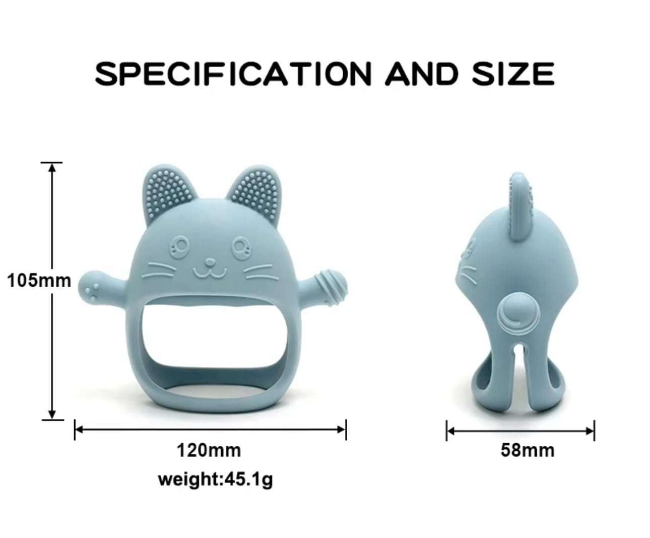 KEIKAI Bright Smiles - Baby Teething Toys, BPA Free 2 Pack Teether Set Toys for Baby 3M+, Silicone Mitten Glove Teether for Comfort Needs, Hand Pacifier Chew Toys for Teething Pain Relief, Baby Pacifier Toys