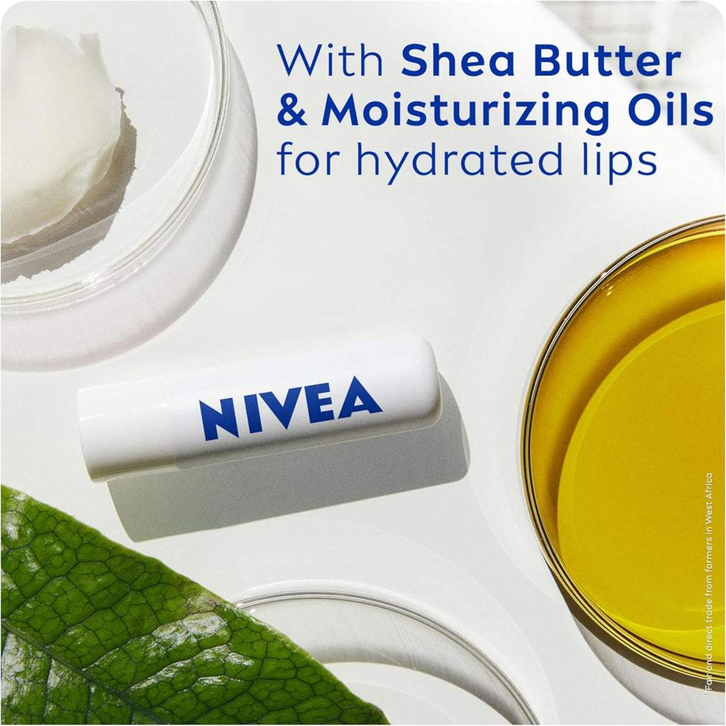 NIVEA Hydro Care Lip Balm, (2 X 4.8g) | Made with Aloe Vera & Shea Butter, 24H Hydration, Transparent
