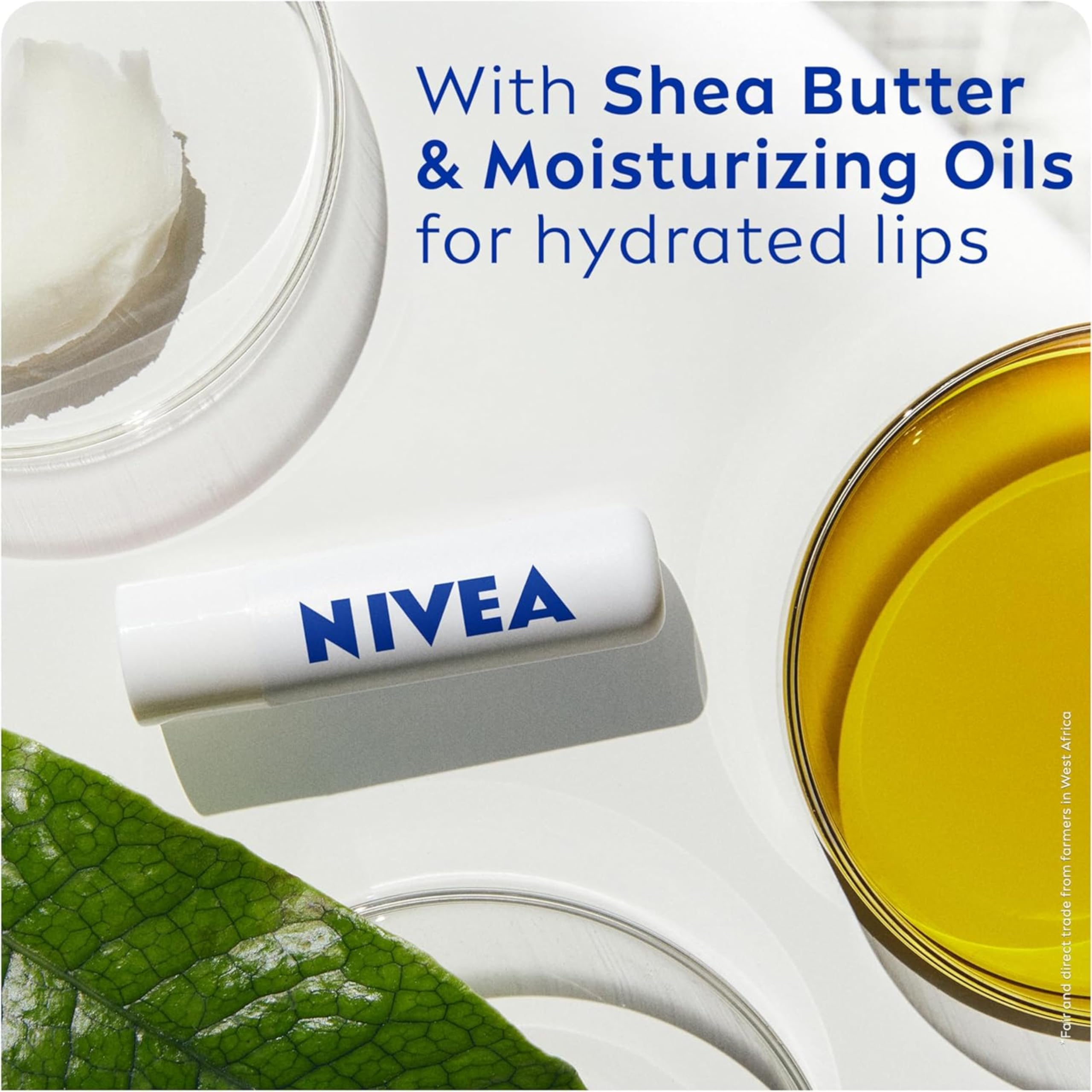 NIVEA Hydro Care Lip Balm, (2 X 4.8g) | Made with Aloe Vera & Shea Butter, 24H Hydration, Transparent