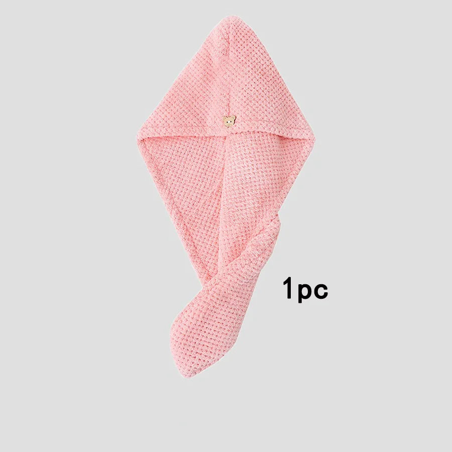 Solid Premium Microfiber Hair Head Towel Wrap For Women Quick-Drying, Super Absorbent Soft Microfiber Hair Turban Comfortable