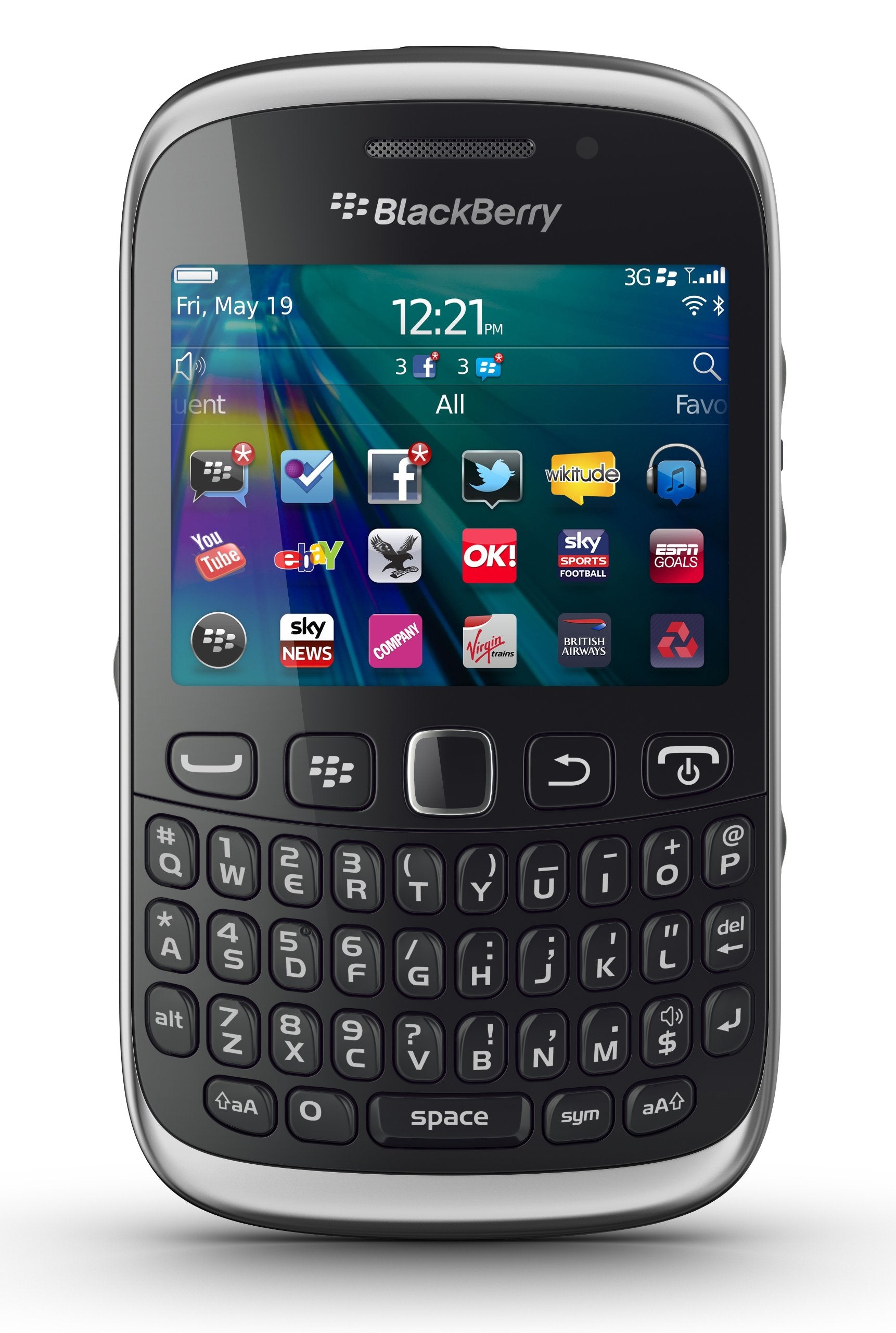 BlackBerry 9320 Curve Unlocked GSM Quad-Band Smartphone with 3.2 MP Camera, Wi-Fi, GPS and 7.1 BlackBerry OS, No Warranty (Black)