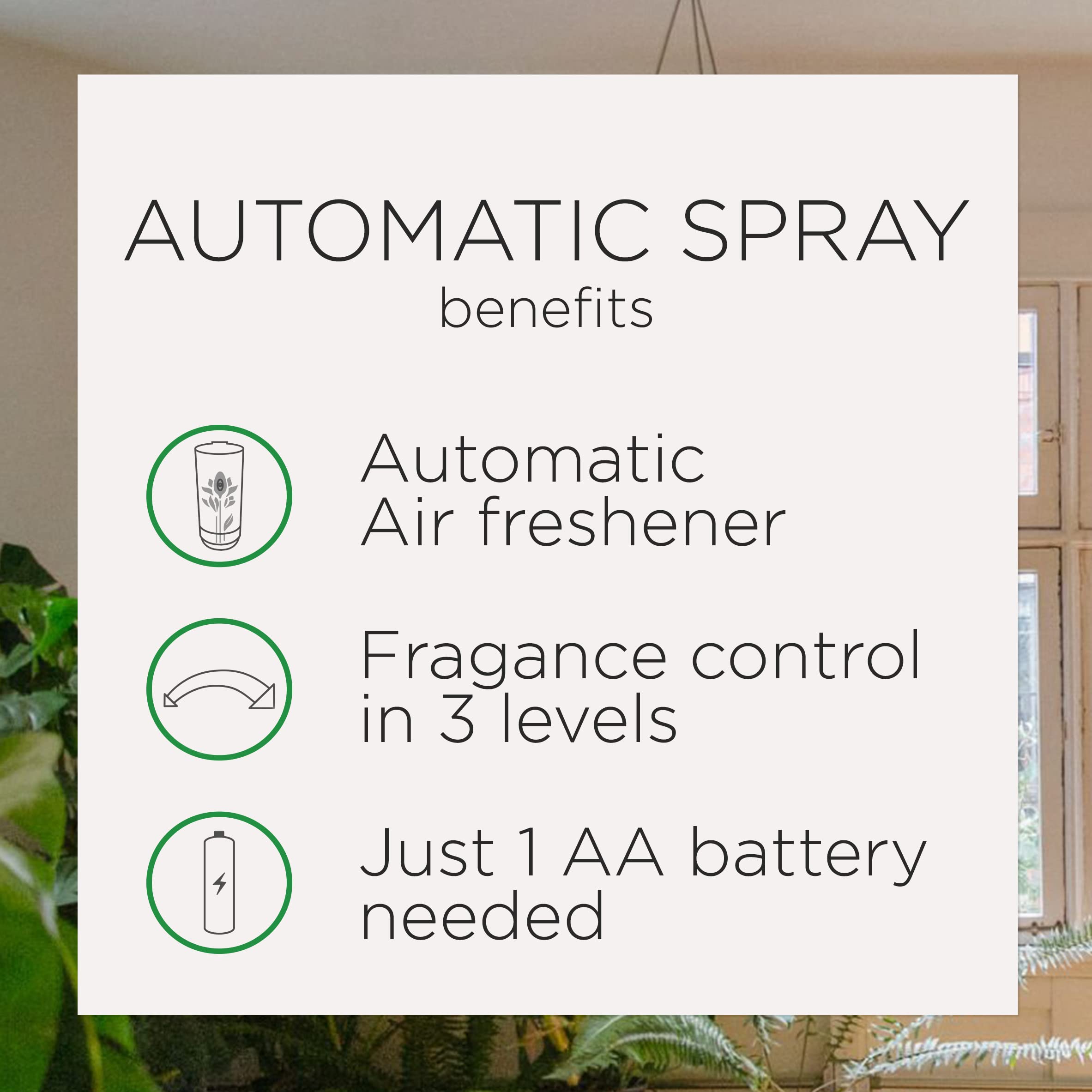 Air Wick Automatic Air Freshener Spray Refill, 1ct, Fresh Waters, Odor Neutralization, Essential Oils