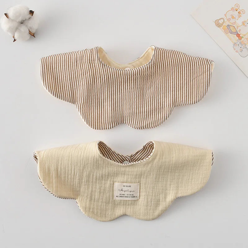 New Two-sided Usable Baby Feeding Drool Bib Infants Wave Lace Saliva Towel Soft Cotton Burp Cloth For Newborn Toddler Kids Bibs