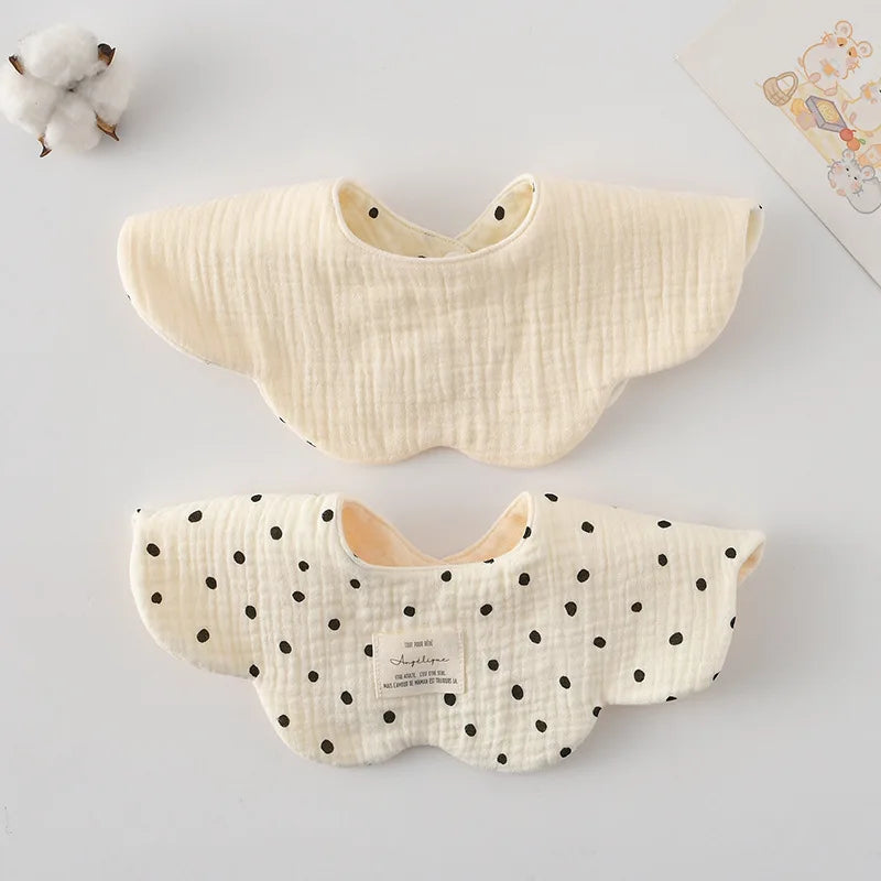 New Two-sided Usable Baby Feeding Drool Bib Infants Wave Lace Saliva Towel Soft Cotton Burp Cloth For Newborn Toddler Kids Bibs