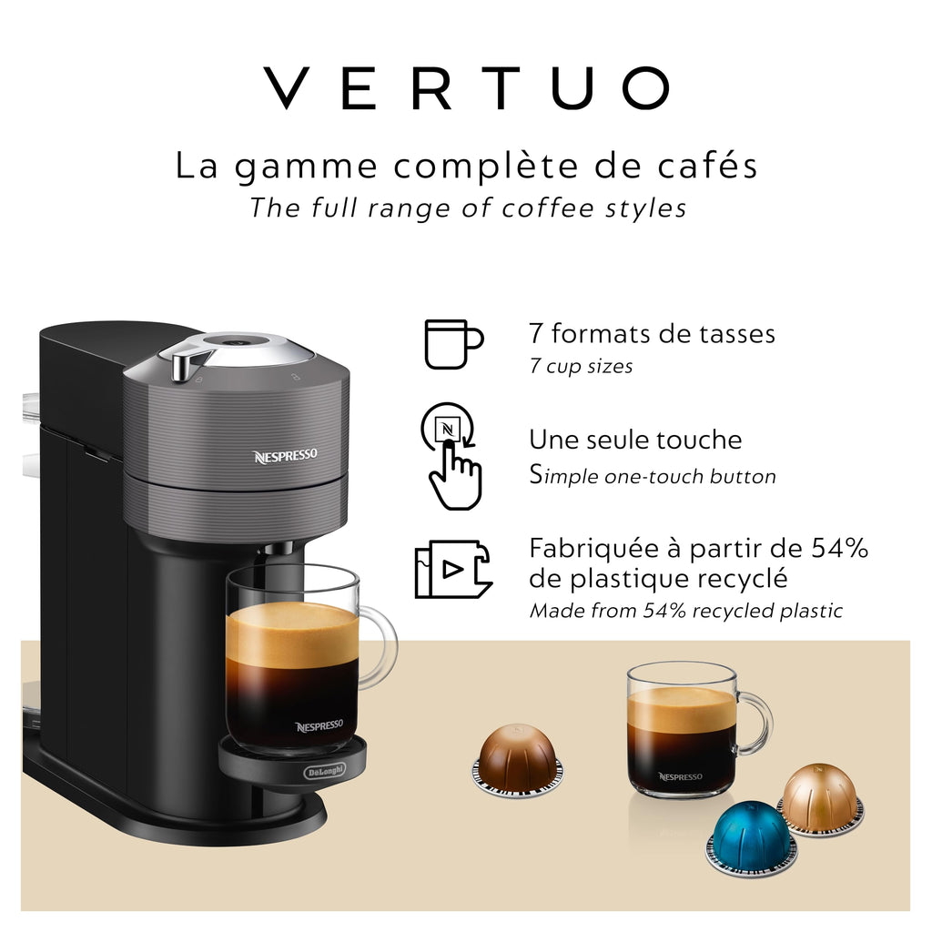 Nespresso Vertuo Next Single Serve Coffee and Espresso Machine by De'Longhi