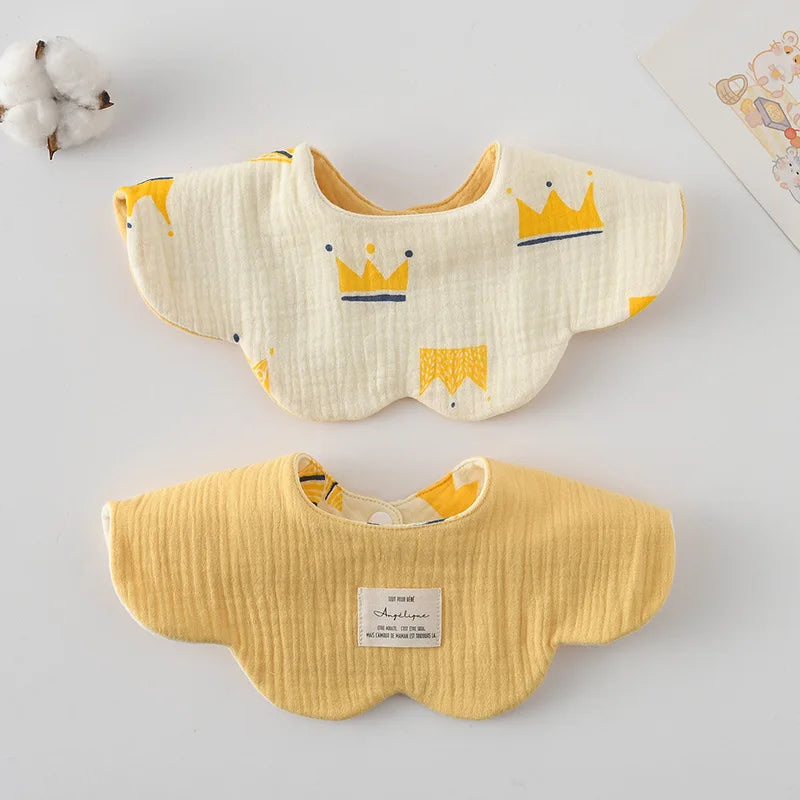 New Two-sided Usable Baby Feeding Drool Bib Infants Wave Lace Saliva Towel Soft Cotton Burp Cloth For Newborn Toddler Kids Bibs