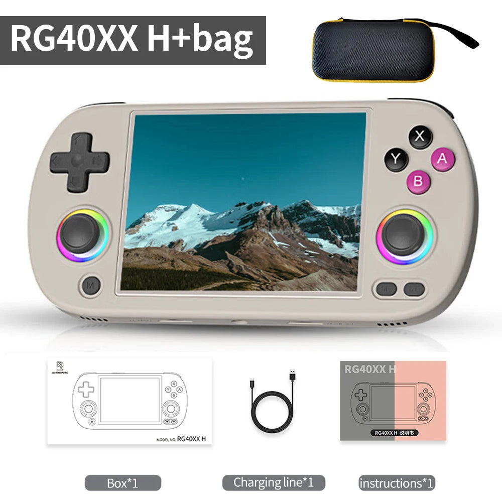 RG40XX H Handheld Game Console 4.0 inch IPS Screen Joystick Support 5g WiFi Bluetooth RGB Lighting Retro Video Game Console