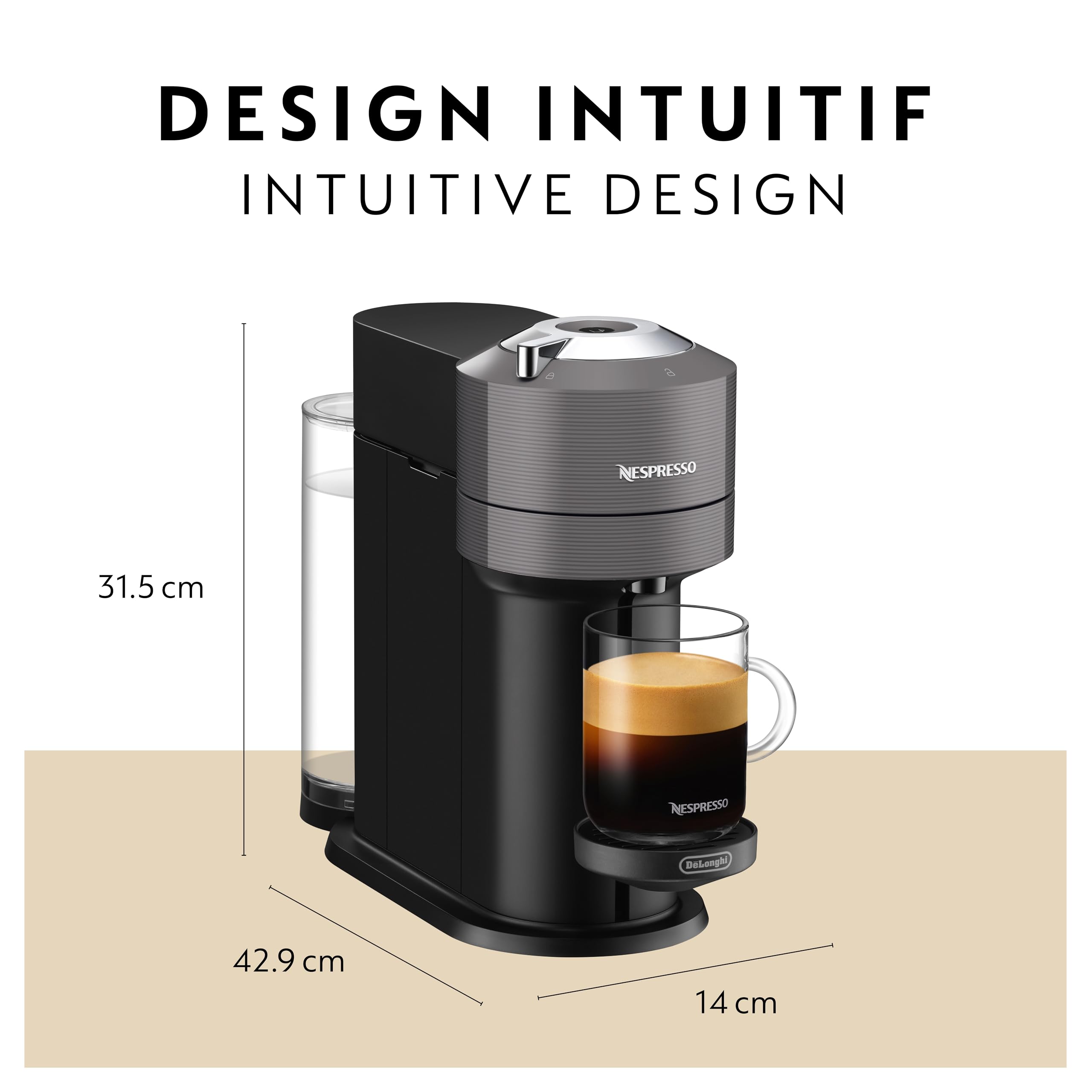 Nespresso Vertuo Next Single Serve Coffee and Espresso Machine by De'Longhi
