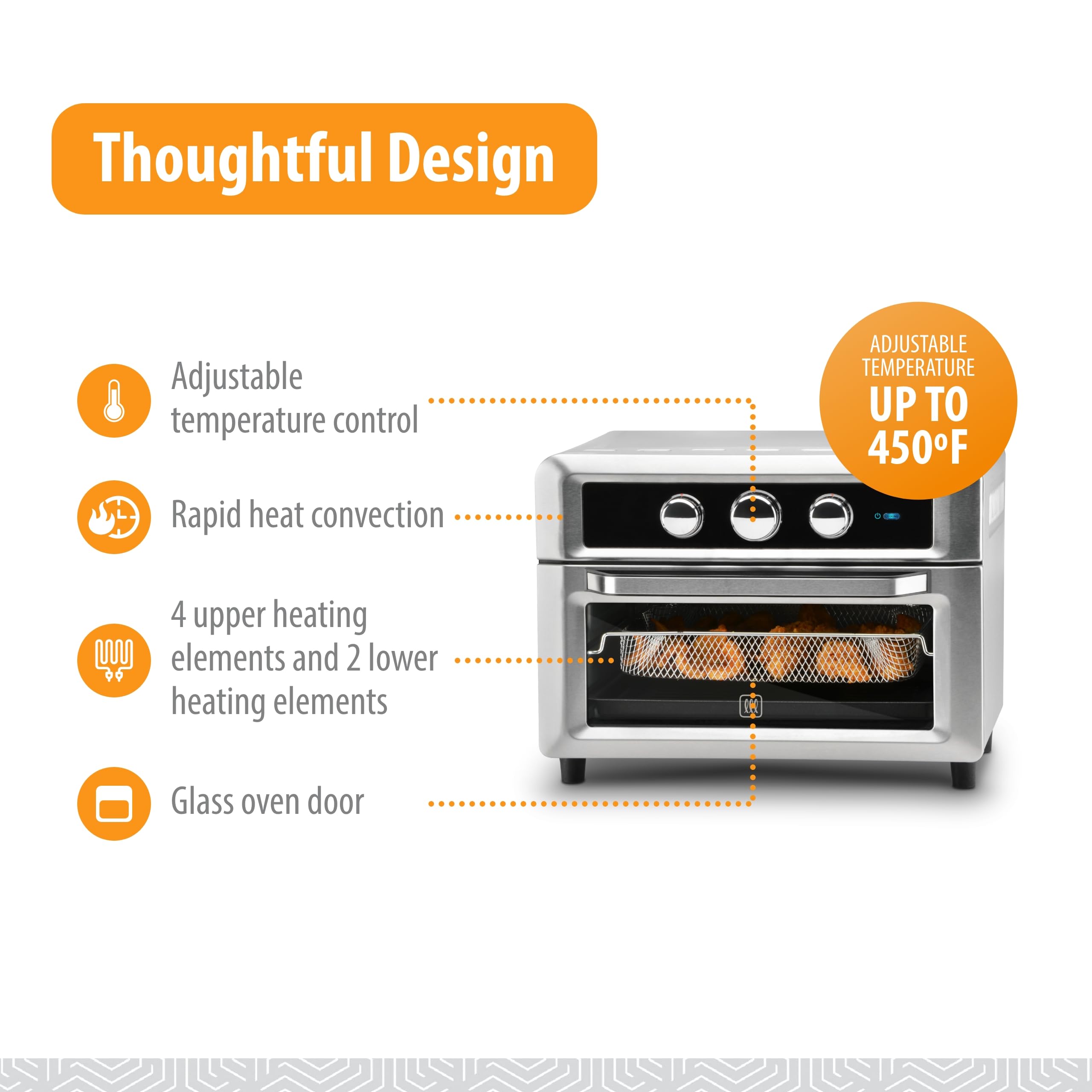 Toastmaster Air Frying Toaster Oven with Convection, Stainless Steel, TM-220AFO