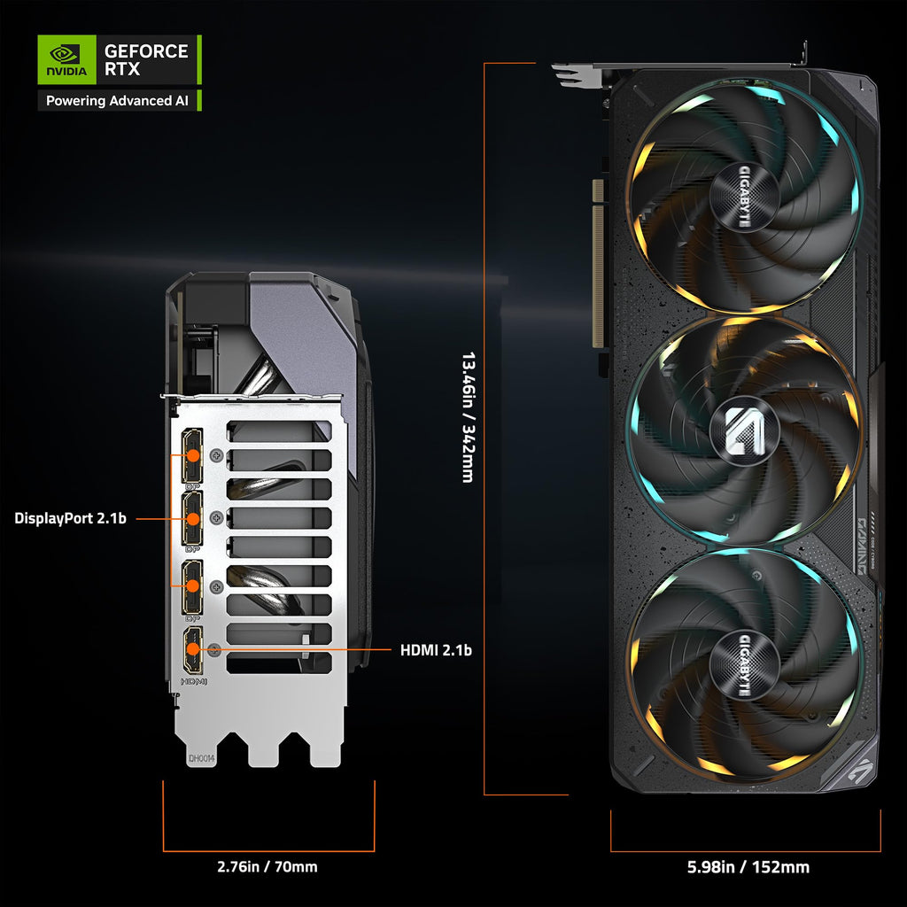 GIGABYTE GeForce RTX 5090 Gaming OC 32G Graphics Card, WINDFORCE Cooling System, 32GB 512-bit GDDR7, GV-N5090GAMING OC-32GD Video Card