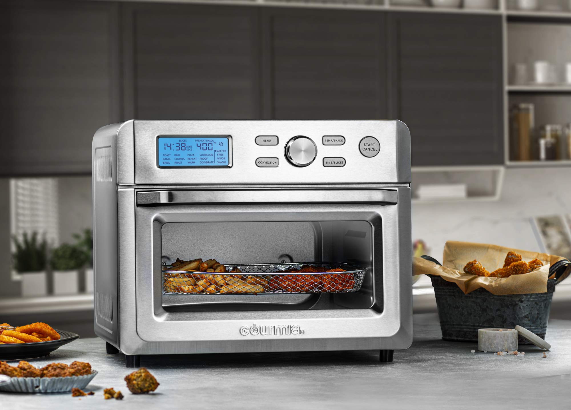 Gourmia GTF7600 16-in-1 Multi-function, Digital Stainless Steel Air Fryer Oven - 16 Cooking Presets + Convection Mode