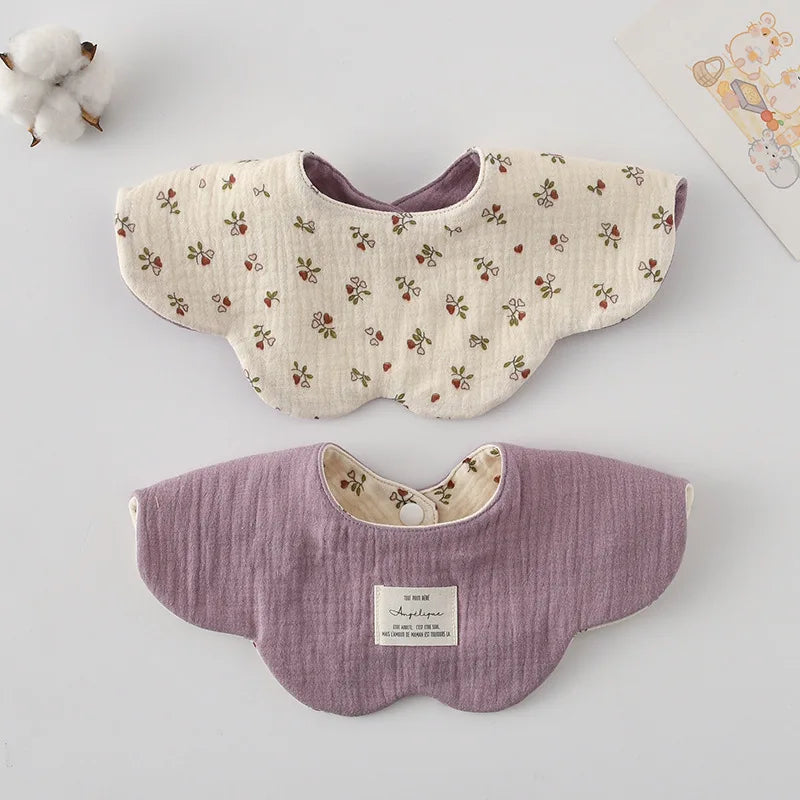 New Two-sided Usable Baby Feeding Drool Bib Infants Wave Lace Saliva Towel Soft Cotton Burp Cloth For Newborn Toddler Kids Bibs