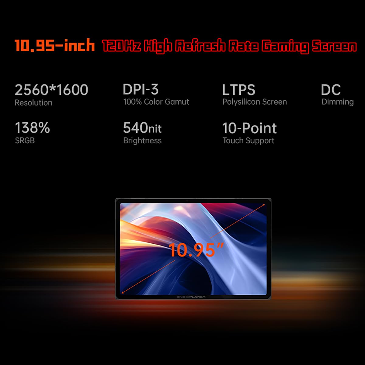 ONE XPLAYER X1 Handheld PC with AMD Ryzen 8840U, 10.95" 120Hz 2k Touchscreen, 32GB RAM 2TB SSD