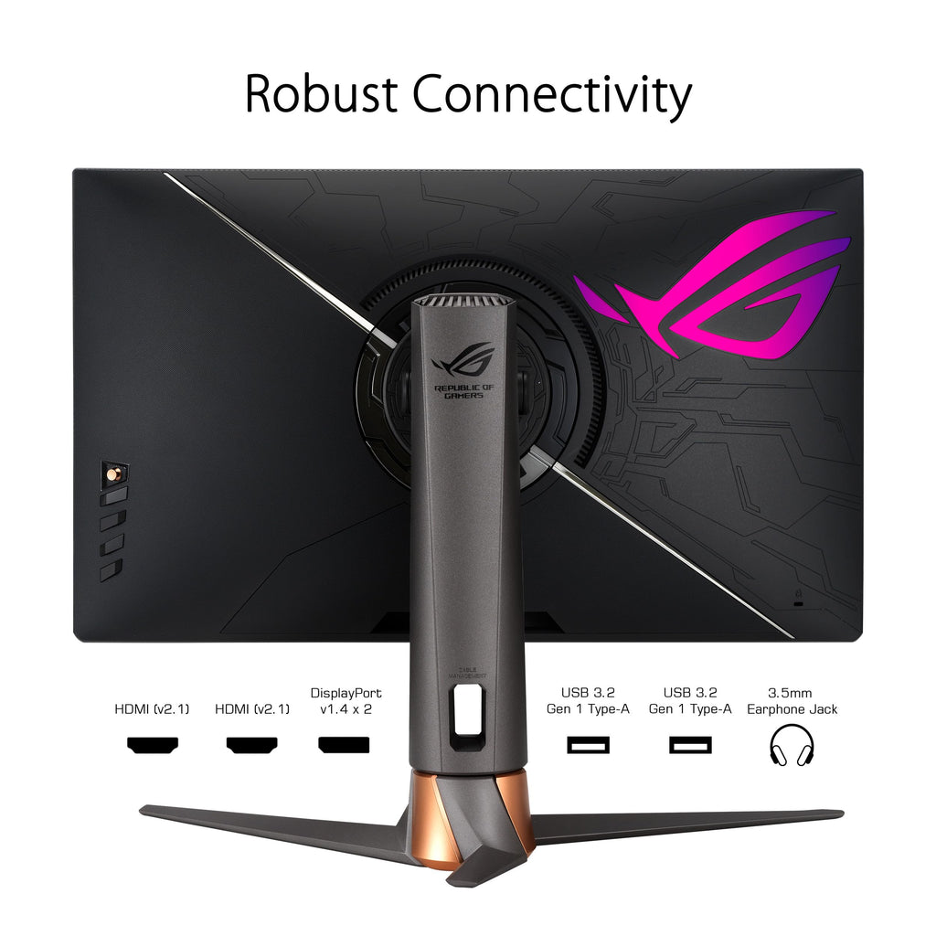 ASUS ROG Swift 27” 4K Gaming Monitor (PG27UQR) - UHD (3840 x2160), Fast IPS, 160Hz (Above 144Hz), 1ms, FreeSync Premium Pro, Variable Overdrive, DisplayPort, HDMI, DisplayHDR 600, 96% DCI-P3