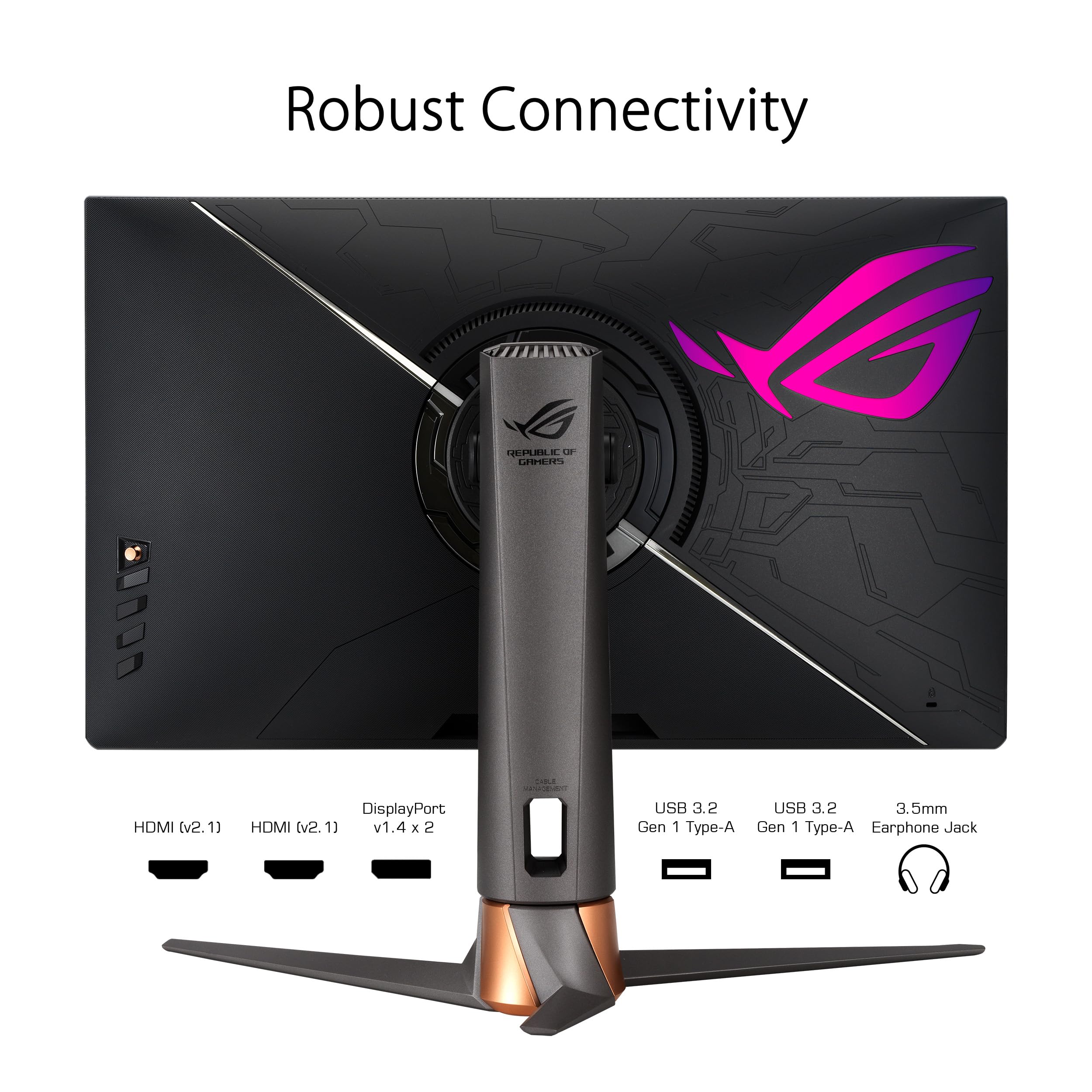 ASUS ROG Swift 27” 4K Gaming Monitor (PG27UQR) - UHD (3840 x2160), Fast IPS, 160Hz (Above 144Hz), 1ms, FreeSync Premium Pro, Variable Overdrive, DisplayPort, HDMI, DisplayHDR 600, 96% DCI-P3