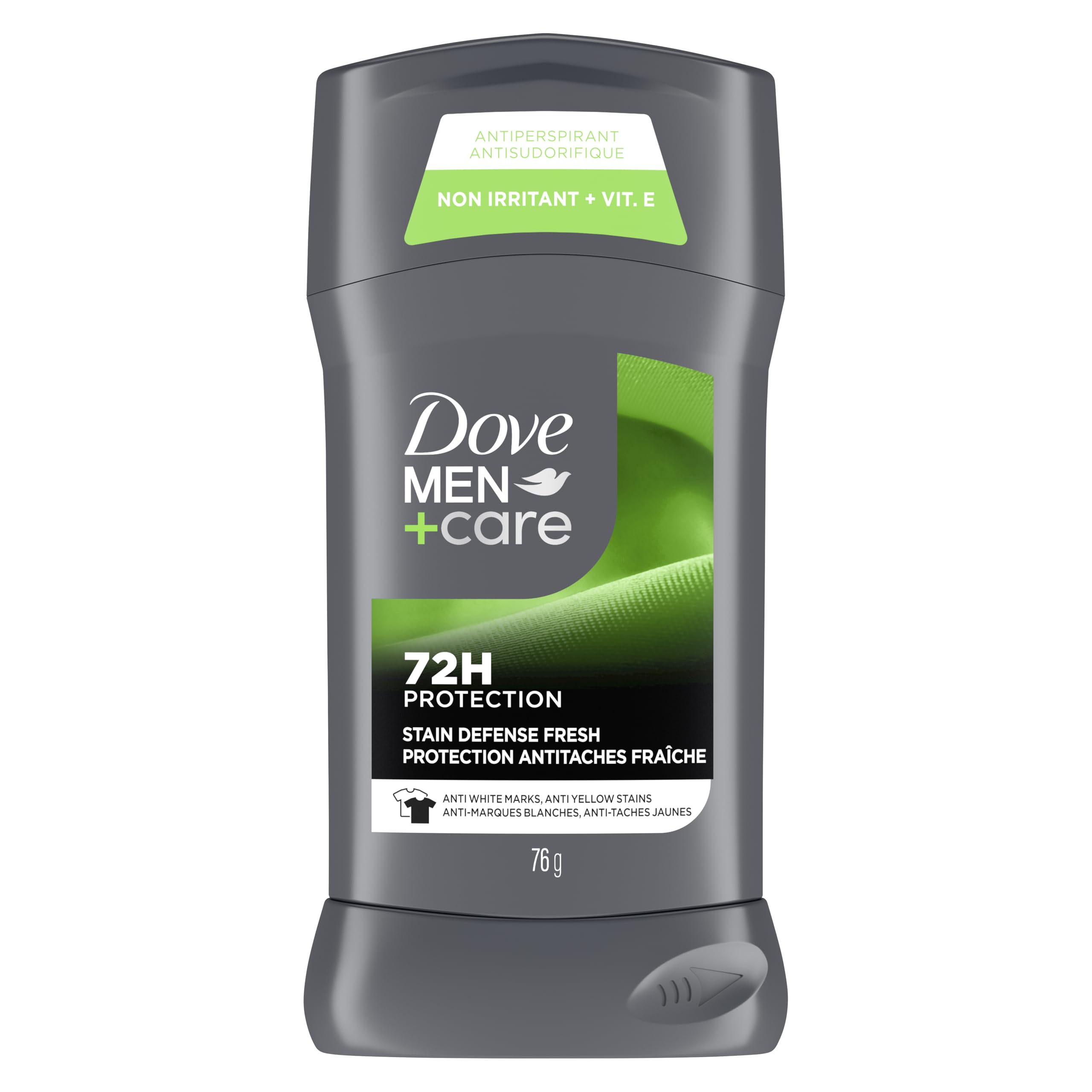 Dove Men+Care Stain Defense Fresh 72H Protection Antiperspirant Deodorant Stick for Men Anti-White Marks and Yellow Stains, 76g