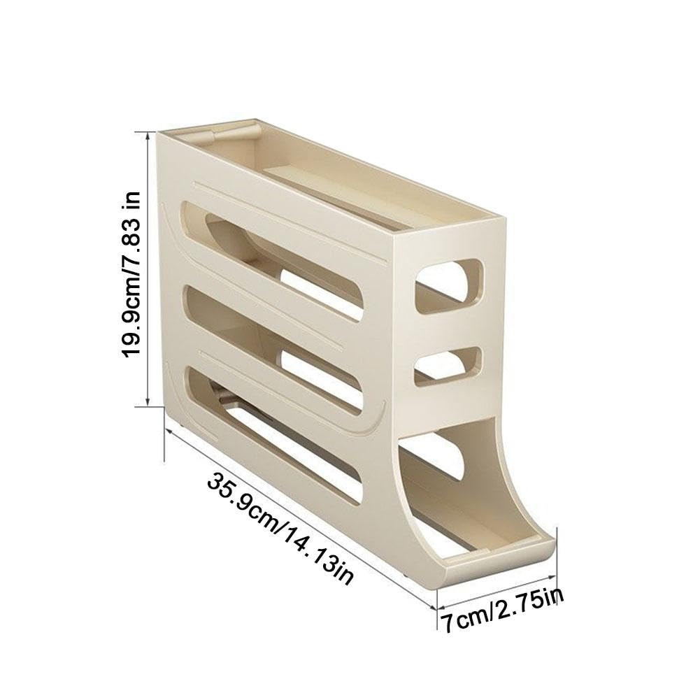 KLOOYO 30 Egg Holder for Refrigerator,Large Capacity Egg Container for Refrigerator,Stackable Egg Organizer,Automatic Rolling Egg Fresh Storage Box for Fridge,Egg Storage Container Bin Egg Tray