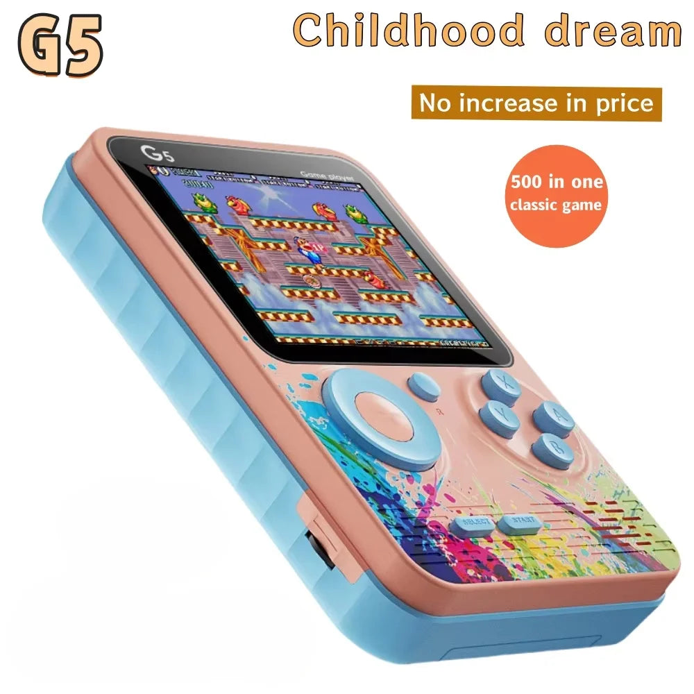 G5 500 In 1 MINI Video Game Handheld Game Players Portable Retro Video Console Boy 8 Bit Color LCD Screen Games
