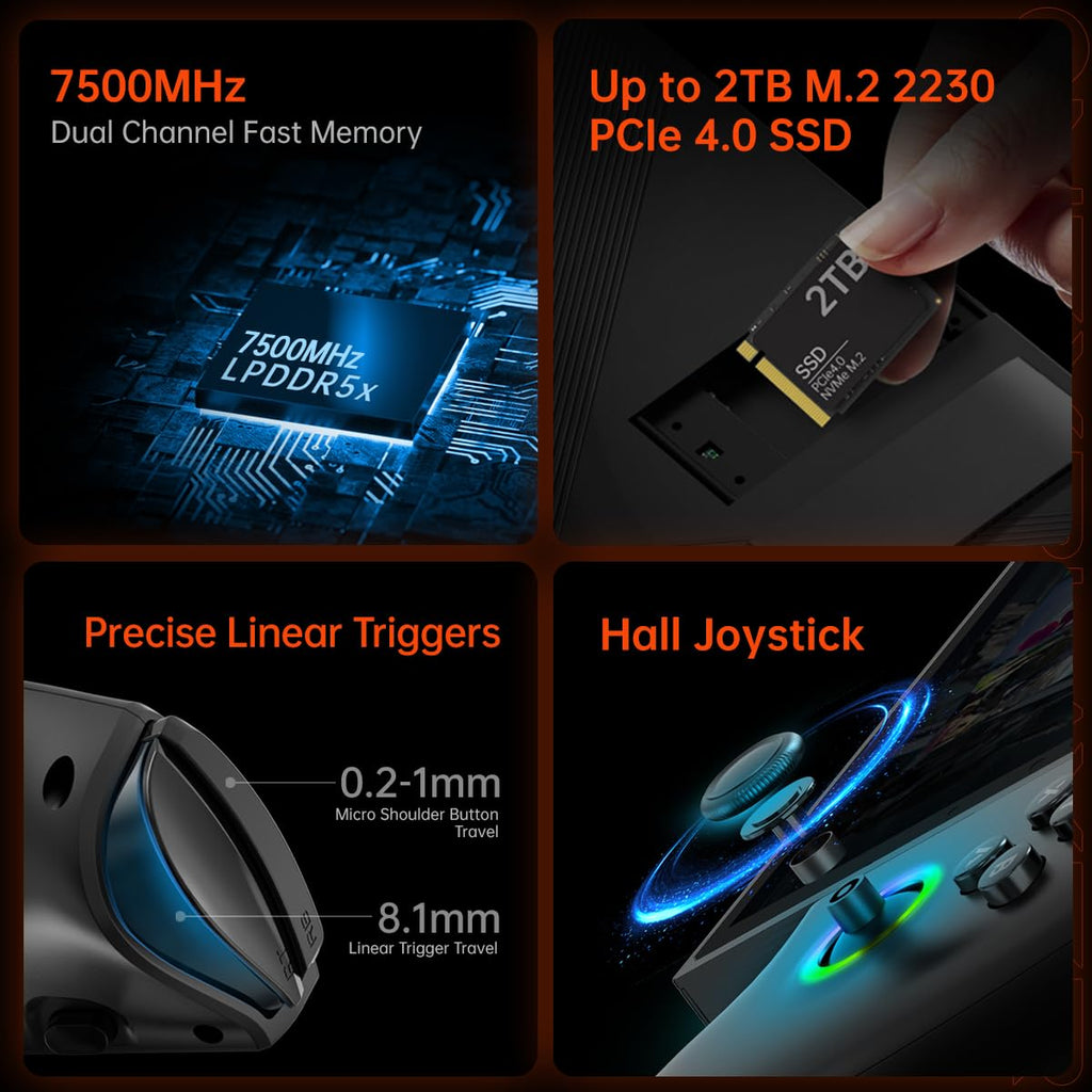 ONE XPLAYER X1 Handheld PC with AMD Ryzen 8840U, 10.95" 120Hz 2k Touchscreen, 32GB RAM 2TB SSD