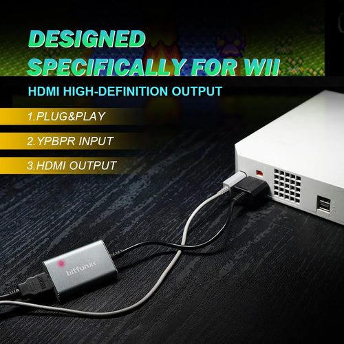 Bitfunx HDMI™ Adapter for Nintendo Wii NTSC PAL Retro Game Consoles HD Connector Plug And Play