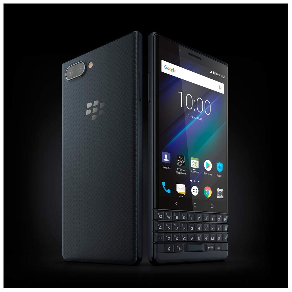 BlackBerry KEY2 LE (Lite) Single-SIM (32GB, BBE100-1, QWERTY Keypad) Factory Unlocked 4G Smartphone - International Version (Slate/Space Blue)