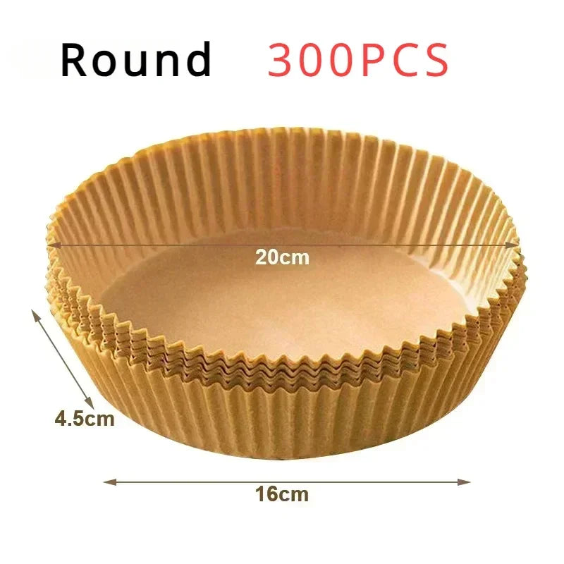 Air Fryer Paper 100pcs Disposable Air Frying Baking Paper Round Square Air Fryer Liners Baking Paper Air Fryer Accessories 50pcs