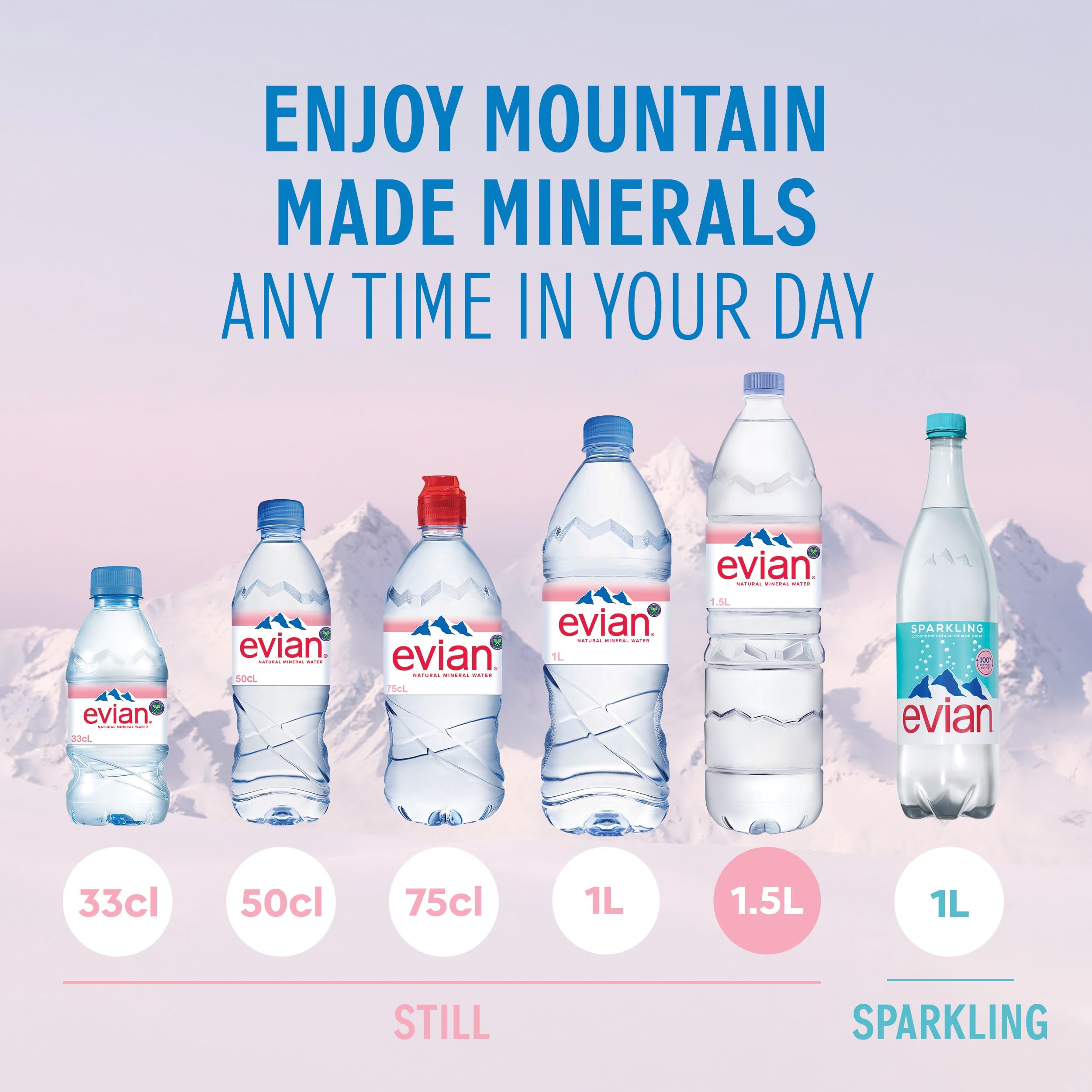 Evian Pet, Pack of 6, Disposable (6 x 1.5 L)