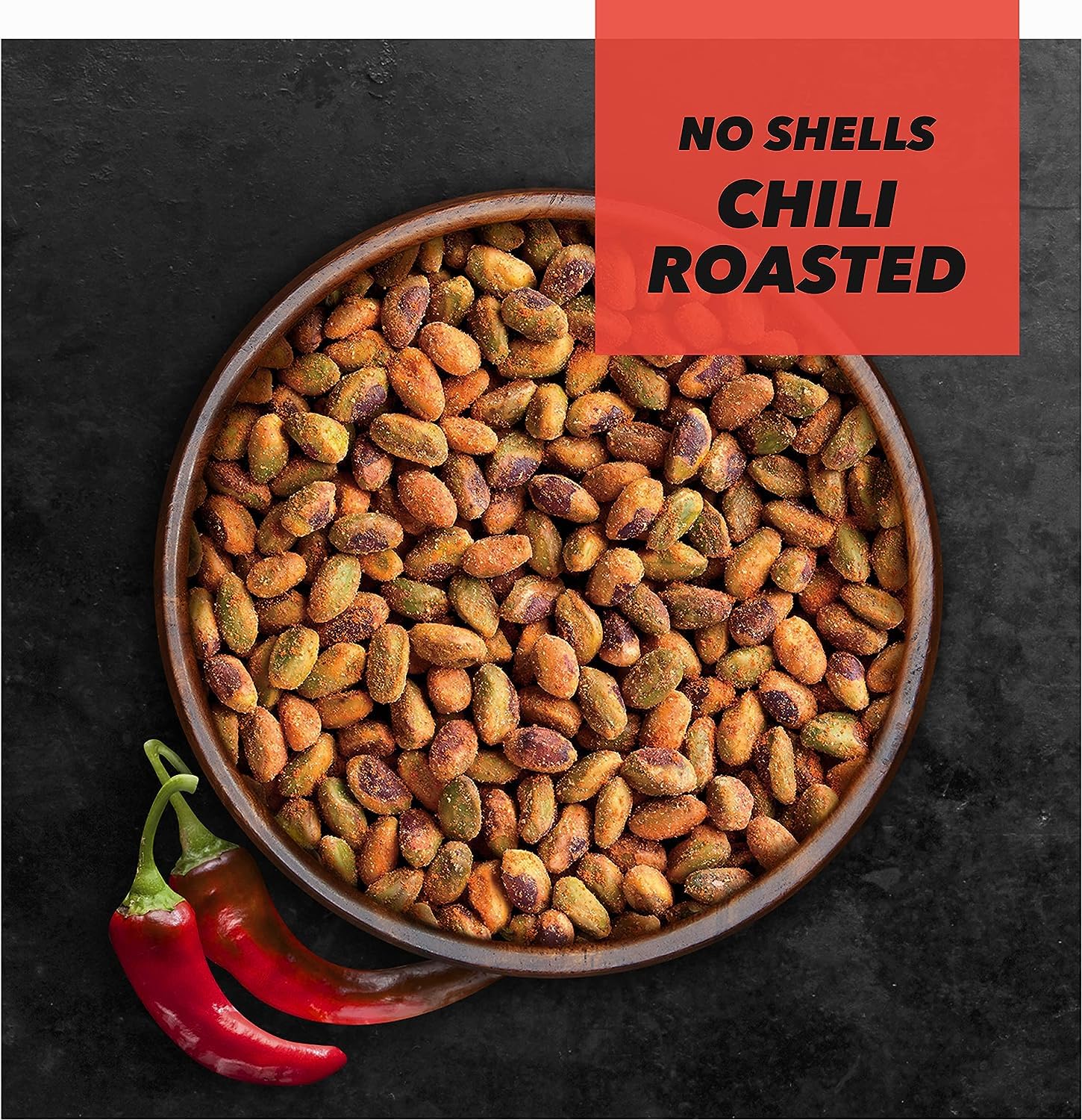 Chili Roasted Pistachios Bundle. Includes (1) Package of Wonderful Chili Roasted Pistachios (155g) – NO SHELLS with Water Cooler Trivia Game by BIG MAPLE®. Tasty Snack for the Office, Movies, Road Trip, Sports, Studying