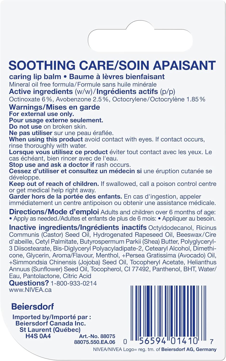 NIVEA Hydro Care Lip Balm, (2 X 4.8g) | Made with Aloe Vera & Shea Butter, 24H Hydration, Transparent