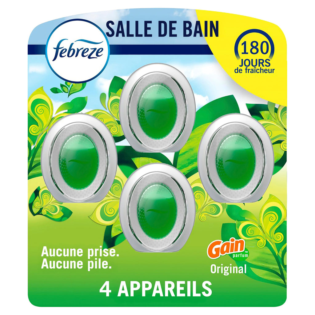 Febreze Small Spaces Air Freshener, Odor Eliminator, Gain Original, 2 count