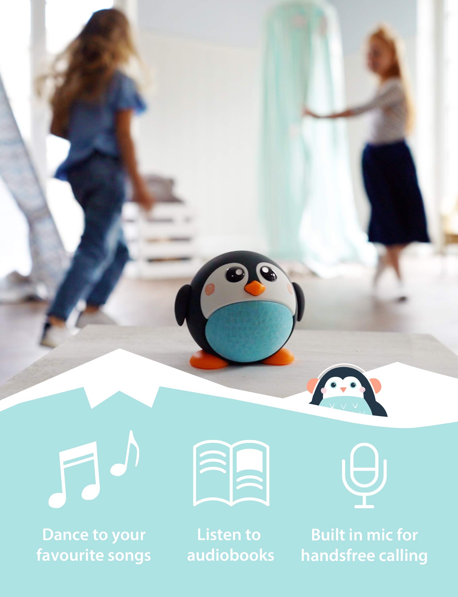 Planet Buddies Owl, Bluetooth Speakers Portable with Great Sound, 33-Foot Bluetooth Range and Built-in Mic. Wireless Speaker for iPhone, Samsung, and More
