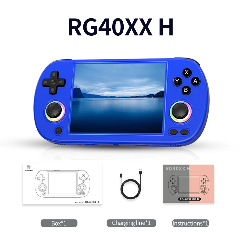 RG40XX H Handheld Game Console 4.0 inch IPS Screen Joystick Support 5g WiFi Bluetooth RGB Lighting Retro Video Game Console