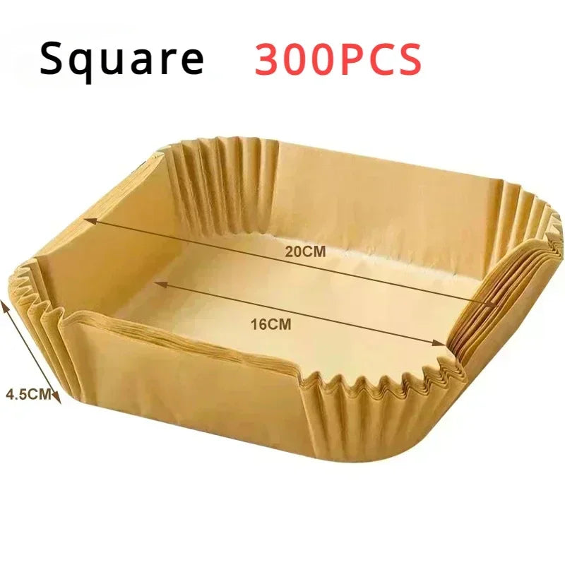 Air Fryer Paper 100pcs Disposable Air Frying Baking Paper Round Square Air Fryer Liners Baking Paper Air Fryer Accessories 50pcs