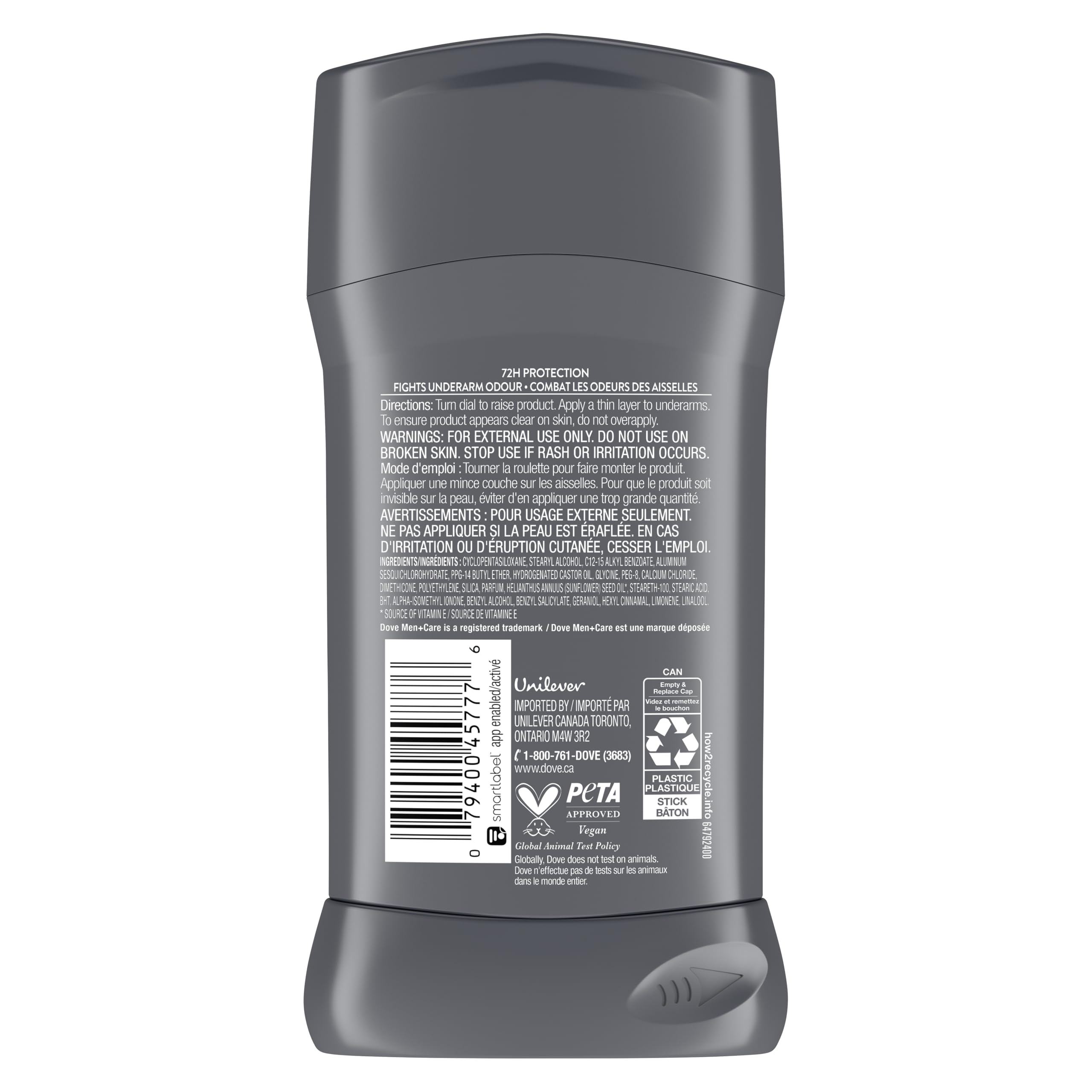 Dove Men+Care Antiperspirant Stick Deodorant for 72H Sweat & Odour Protection Sport Fresh with Vitamin E, 76g
