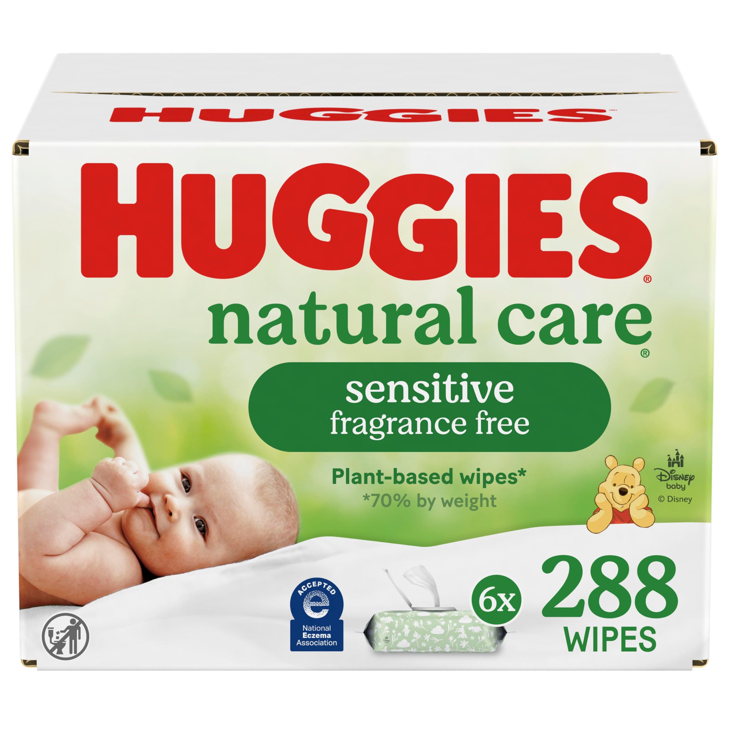 Baby Wipes, Huggies Natural Care Sensitive, UNSCENTED, Hypoallergenic