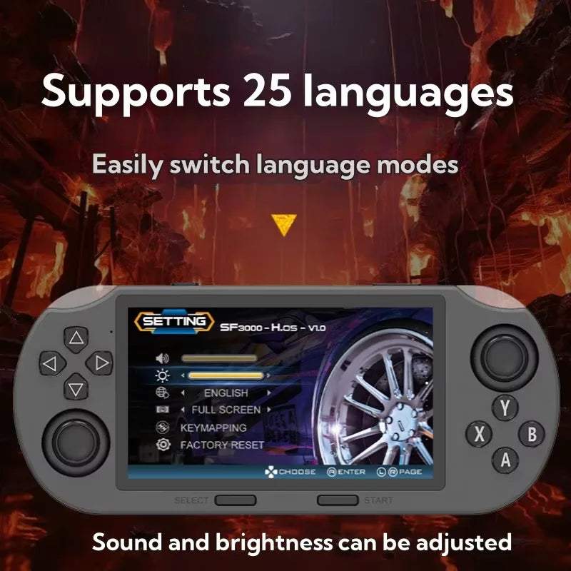 SF3000 Retro Handheld Video Game Console Linux System 4.5 Inch 854*480 IPS Screen 3000mAh Portable Pocket Video Player Games