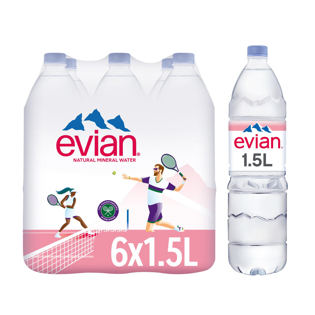 Evian Pet, Pack of 6, Disposable (6 x 1.5 L)