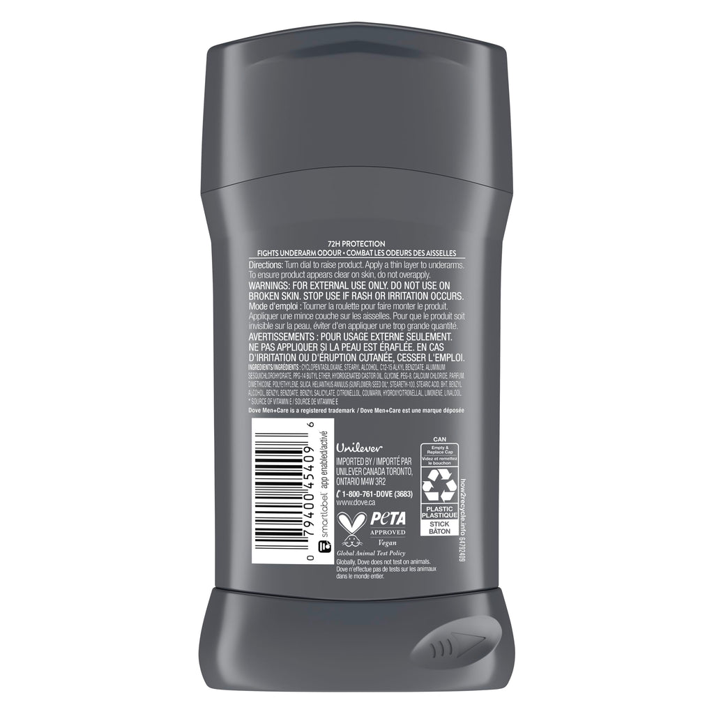 Dove Men+Care Stain Defense Fresh 72H Protection Antiperspirant Deodorant Stick for Men Anti-White Marks and Yellow Stains, 76g
