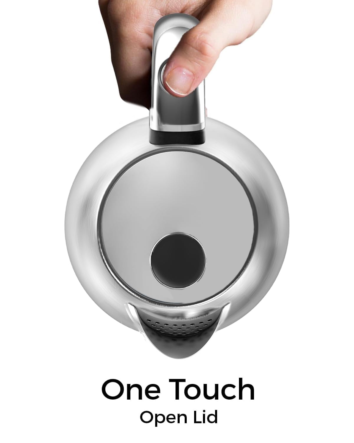 LONGDEEM Electric Tea Kettle for Boiling Water, Wide-Open Lid Stainless Steel Water Boiler, 1500W/1.7L, Auto Shut Off & Boil-Dry Protection, Cordless Swivel Base & LED Indicator
